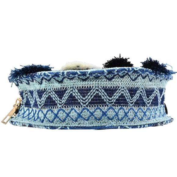 Thailand Designer, ROYAL SIAMESE Handmade Embroidery Navy Faux Leather NWT - Picture 5 of 7